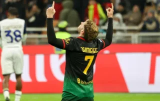 Santiago Gimenez esulta dopo il gol in Milan-Hellas Verona, Serie A 2025